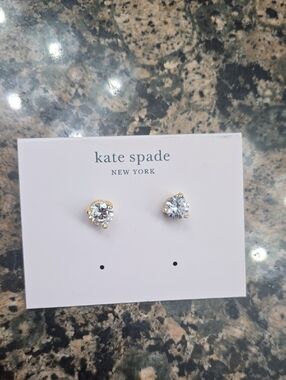 Kate spade ♠️Gold-tone Clear Crystal Stud Earrings